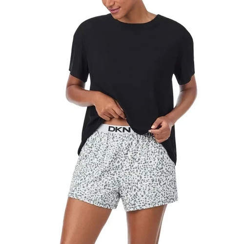 DKNY Women's 2-Piece Lounge Set - Ribbed Tee & Shorts - photo 4