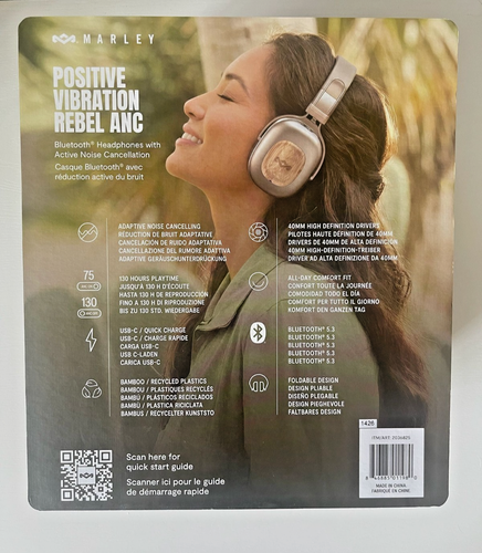 House of Marley Positive Vibration Rebel ANC Headphones NIB - photo 4