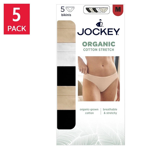 Jockey Women's 5-Pack Organic Cotton Stretch Modern Brief
