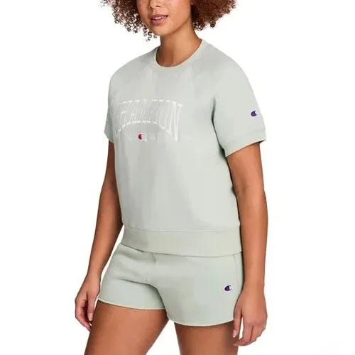 NEW! Champion Women Short Sleeve Logo Fleece Sweater