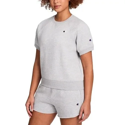 NEW! Champion Women Short Sleeve Logo Fleece Sweater - photo 2