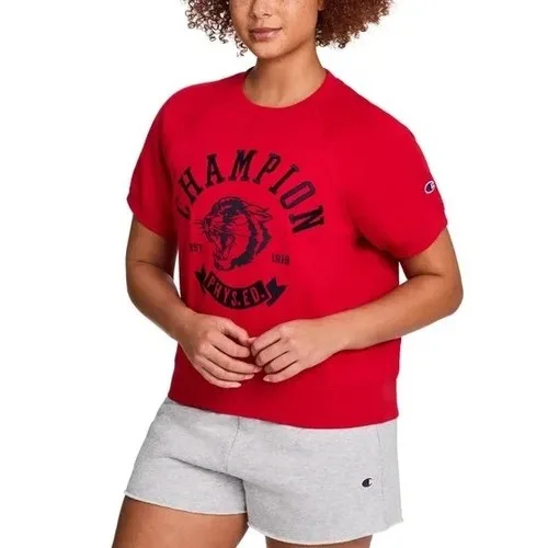 NEW! Champion Women Short Sleeve Logo Fleece Sweater - photo 3