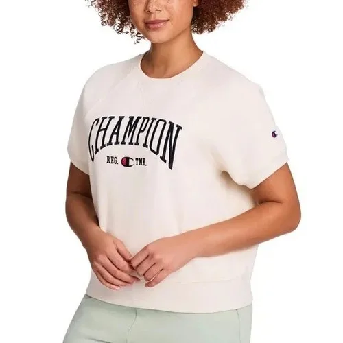 NEW! Champion Women Short Sleeve Logo Fleece Sweater - photo 4