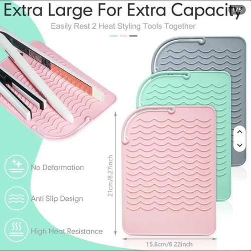 Silicone Heat Resistant Mat Curling Iron Hair Straightener - photo 2
