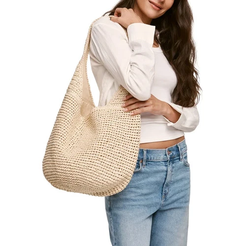 Banana Republic Raffia Tote Bag — Women's Crochet Hobo