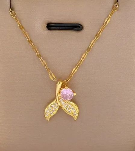 18K Gold Plated Geometric Pendant Necklace Women Stainless Steel - photo 4
