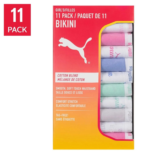 Puma Girls Kids Cotton 11-Pack Bikini Underwear - New - photo 3