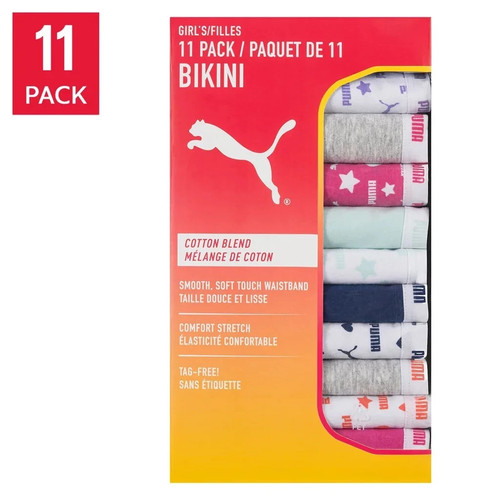 Puma Girls Kids Cotton 11-Pack Bikini Underwear - New - photo 4