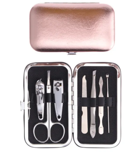 7pc Stainless Steel Manicure & Pedicure Set - Travel Kit