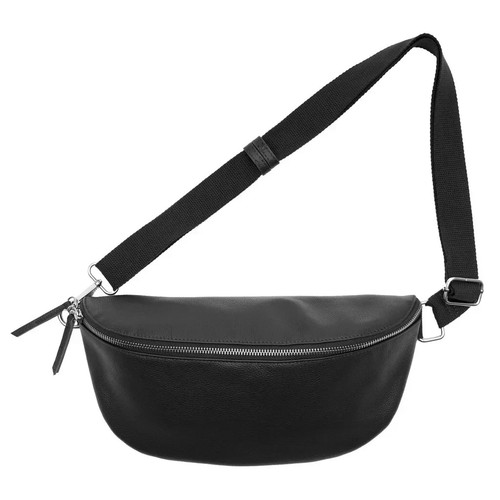 Siriano New York Leather Belt Bag Black Crossbody Sling New