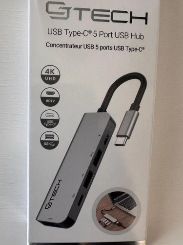 CJ TECH USB Type-C 5 Port USB Hub 4K UHD HDTV New