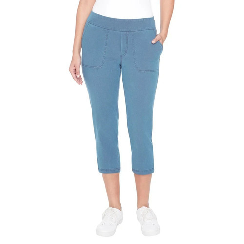 Up! Women's Garment Wash Pull-On Capri Pants Stretch S to XL - photo 2