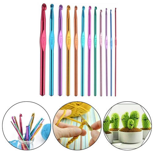 12pc Alumina Crochet Hook Set 2.0-8.0mm Knitting Needles