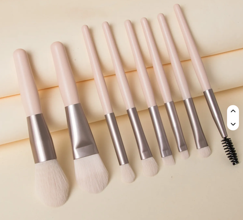 Macaron Makeup Brush 8pc Set Soft Synthetic Travel Kit - photo 4