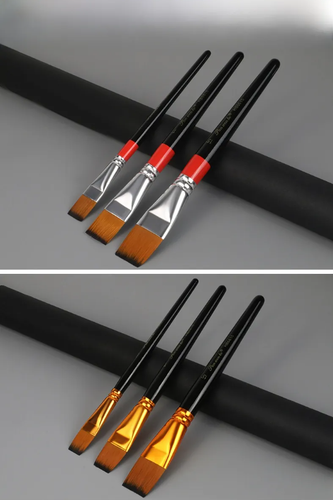 3pc Oil Paint Brush Set - Nylon Wooden Handle - photo 5