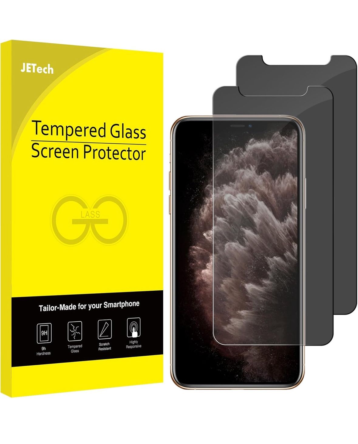 JETech Privacy Screen Protector for iPhone 11 Pro/Xs/X 2-Pack
