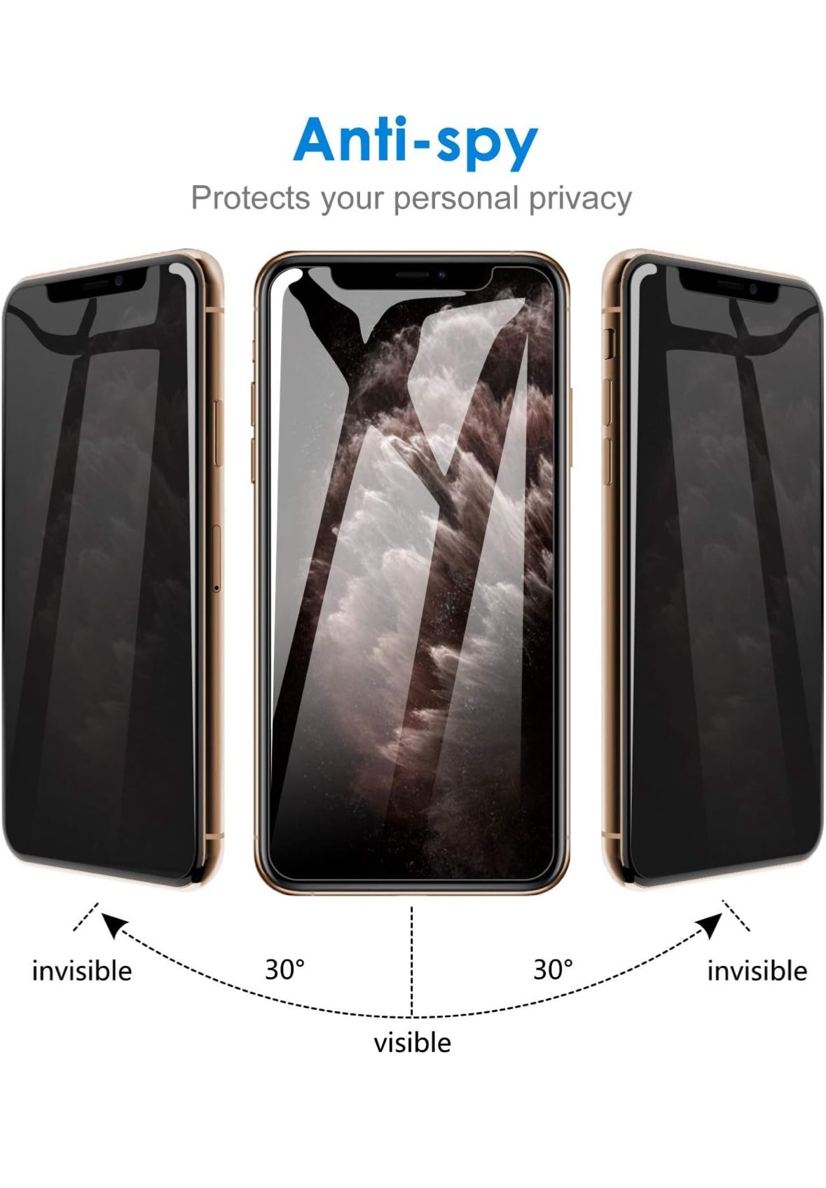 JETech Privacy Screen Protector for iPhone 11 Pro/Xs/X 2-Pack - photo 3