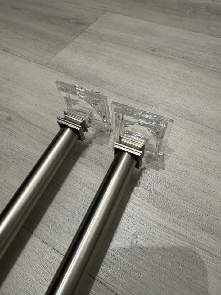 36–66 Inches Curtain Rod with Crystal Finials – Brushed Nickel - photo 5