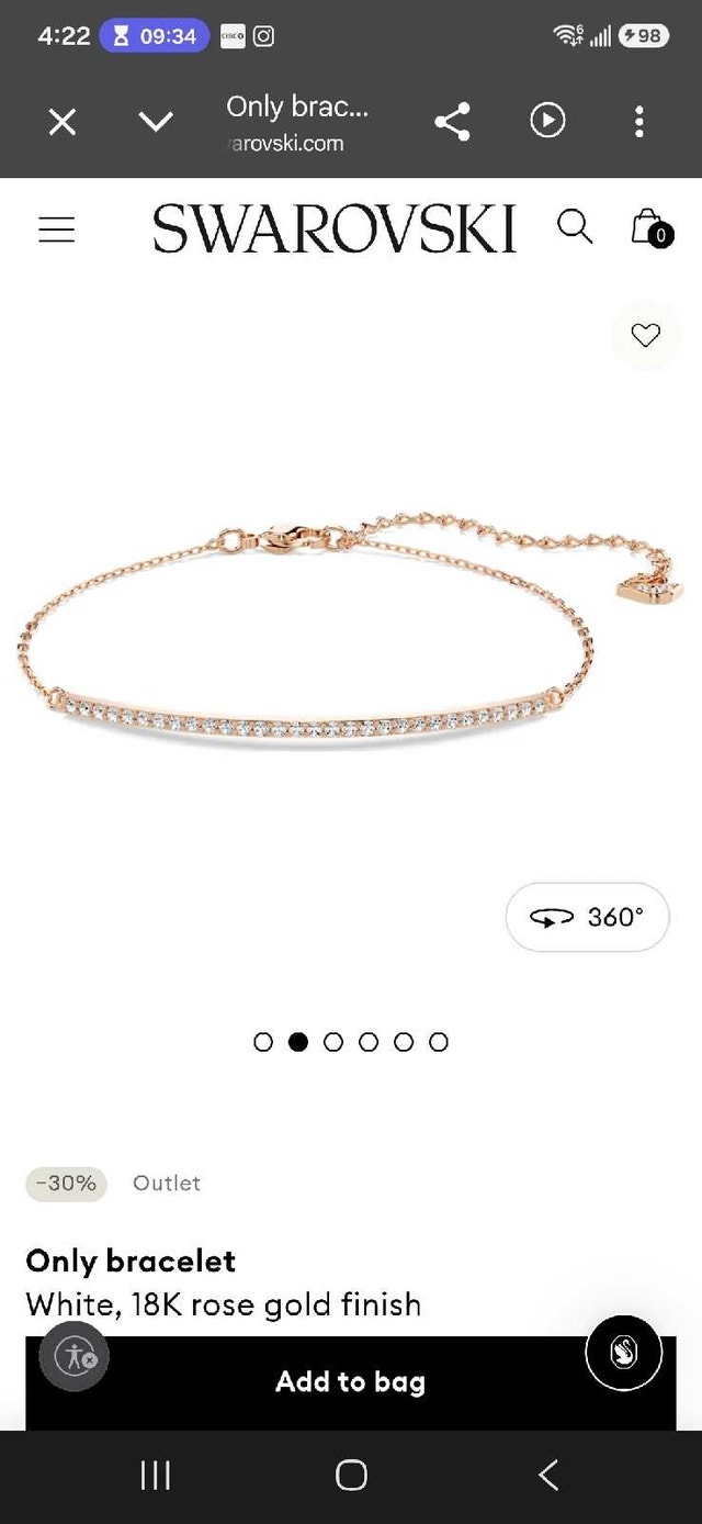 Swarovski Only Bracelet – Rose Gold Finish (Size M)