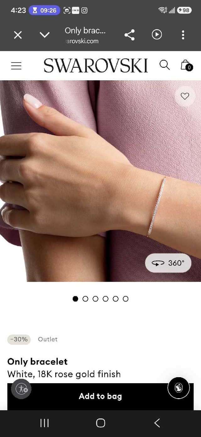 Swarovski Only Bracelet – Rose Gold Finish (Size M) - photo 2