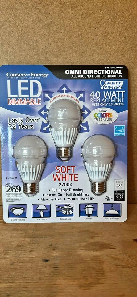 Feit Electric 40W Replacement LED Light Bulbs, Soft White 2700K,