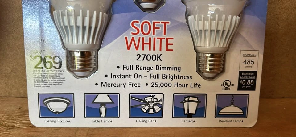 Feit Electric 40W Replacement LED Light Bulbs, Soft White 2700K, - photo 2