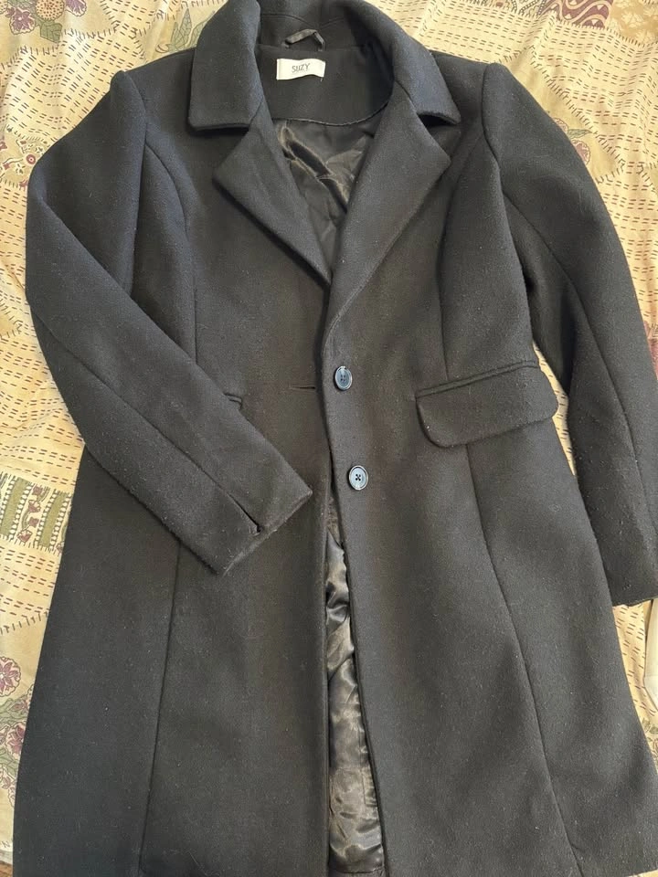 Suzy Shier Black Wool-Blend Overcoat - photo 2