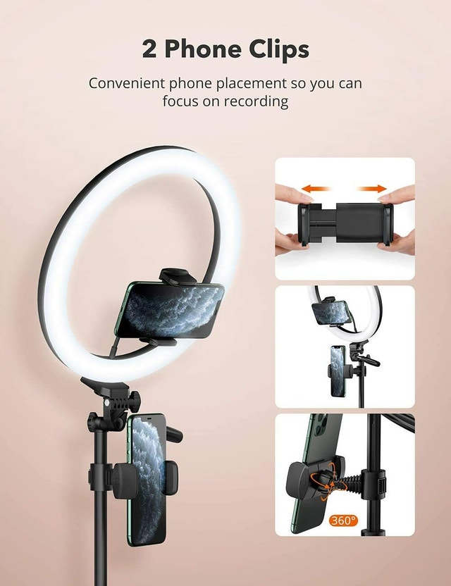 LED 12" Ring Light with 3 Color Modes 61" Tripod Stand