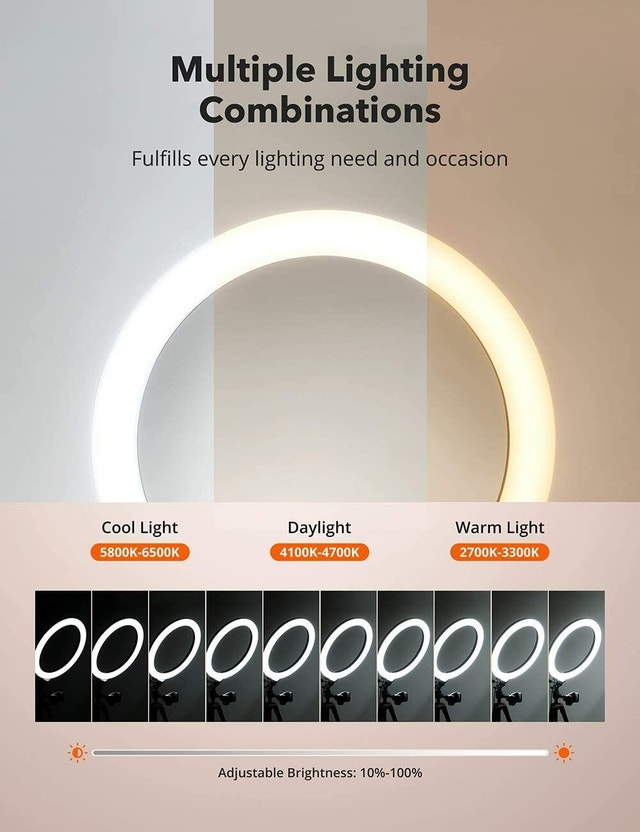 LED 12" Ring Light with 3 Color Modes 61" Tripod Stand - photo 4