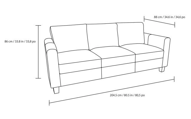Costco Grey Fabric 3-Seat Sofa - photo 2