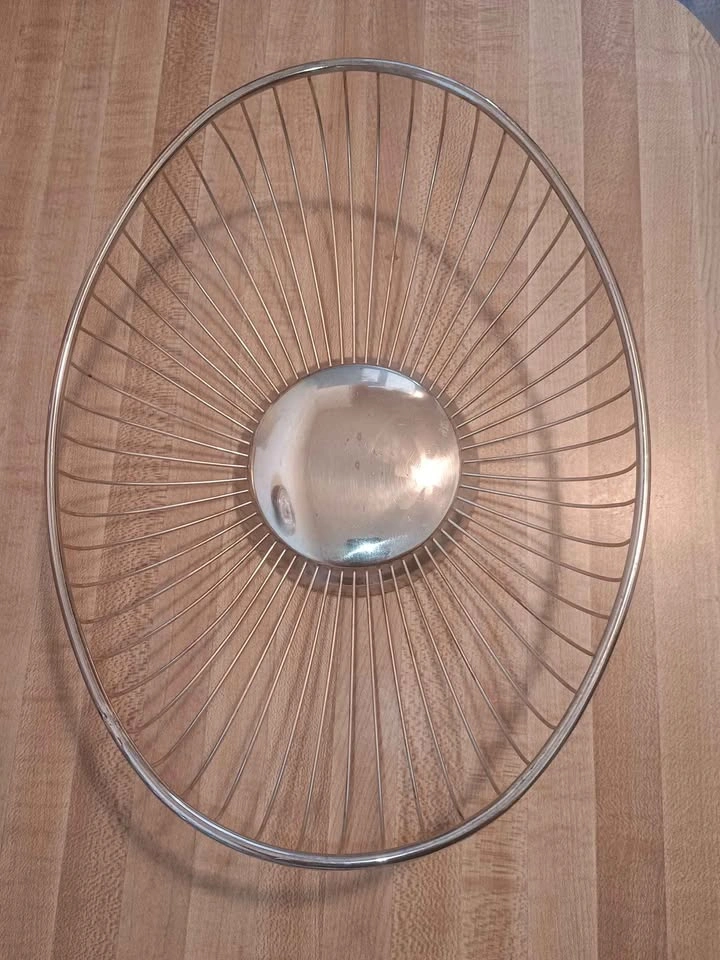 1960s MCM Silver Plated Wire Bread Basket/Fruit Bowl PM Italy - photo 2