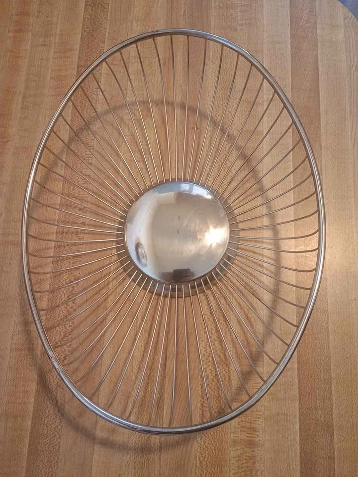 1960s MCM Silver Plated Wire Bread Basket/Fruit Bowl PM Italy - photo 3
