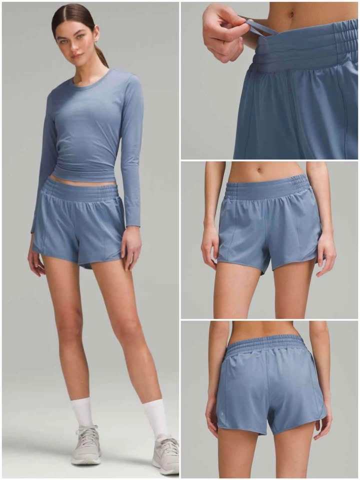 NEW Lululemon Hotty Hot High-Rise Lined Short 4" in Oasis Blue - photo 2
