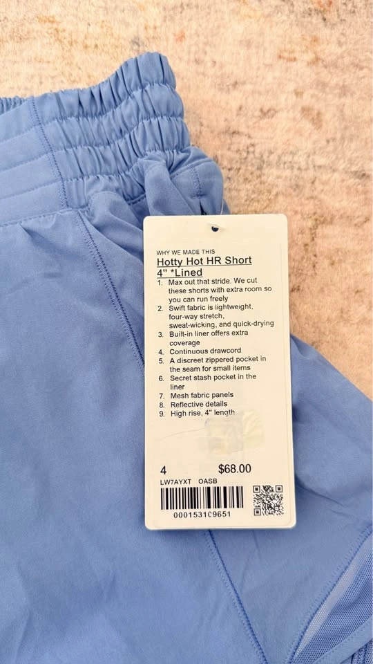 NEW Lululemon Hotty Hot High-Rise Lined Short 4" in Oasis Blue - photo 5