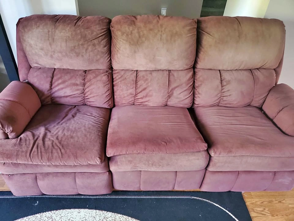 FOR SALE- Burgundy sofa and recliner