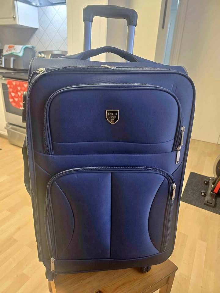 Blue Softside Suitcase (Lotus Club) - Great Condition