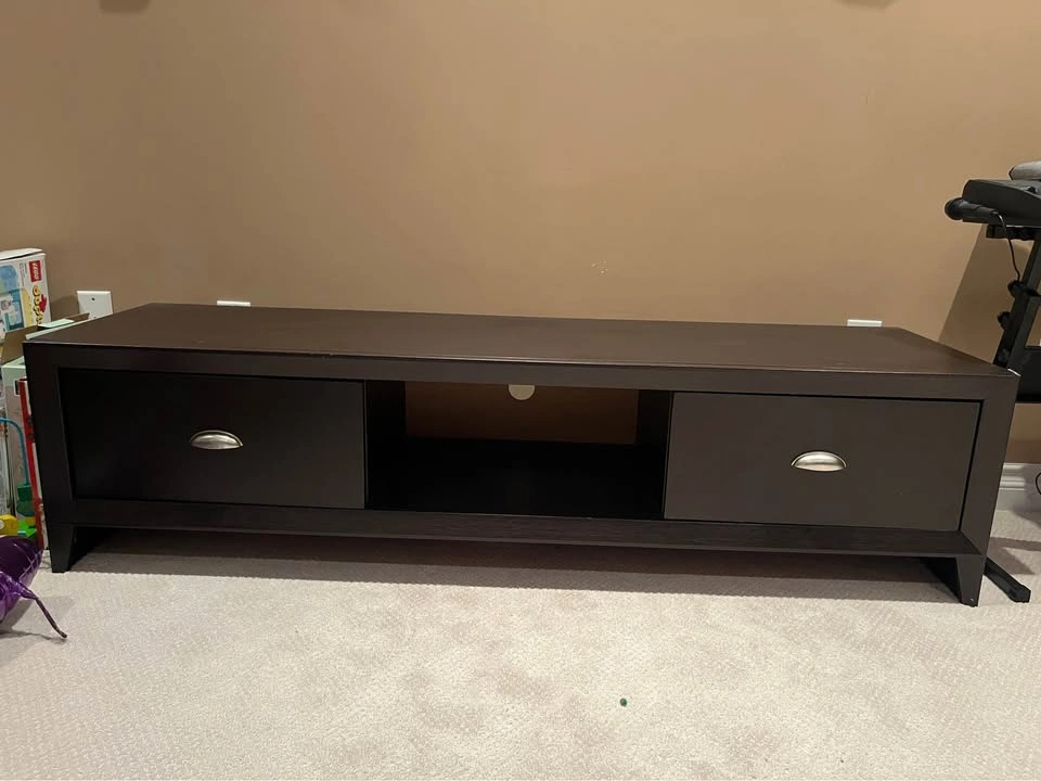 Dark Brown TV Stand with Drawers - photo 2