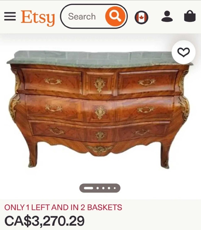Early 20th-Century French Rococo-Style Bombé Tombeau Commode - photo 2
