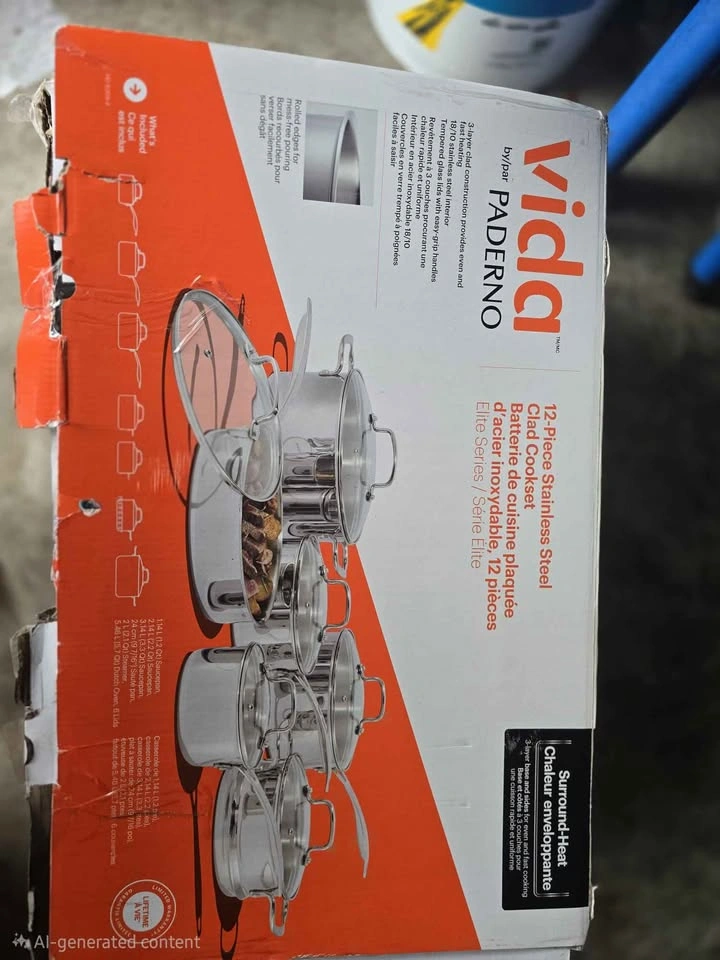 Vida by PADERNO Elite Series 3-Ply Clad Stainless Cookware Set - photo 5