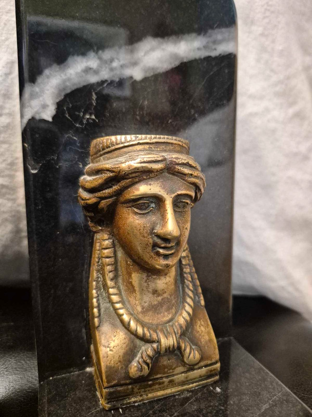 Antique Marble & Brass Bookends - photo 5