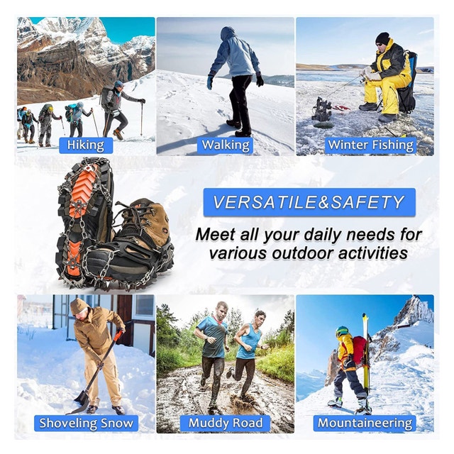 Crampons Ice Cleats Traction Snow Grips - photo 5