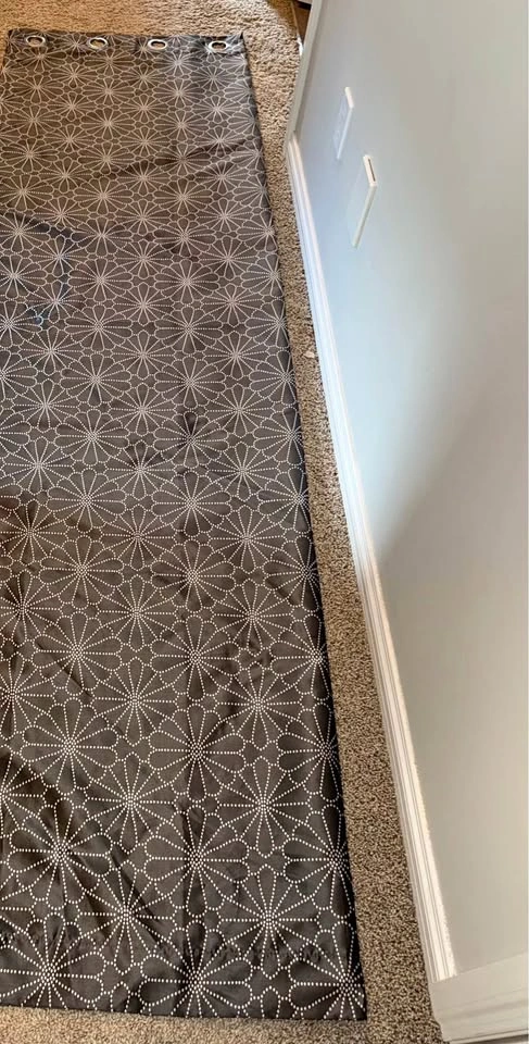Geometric Floral Grommet Curtain Panel