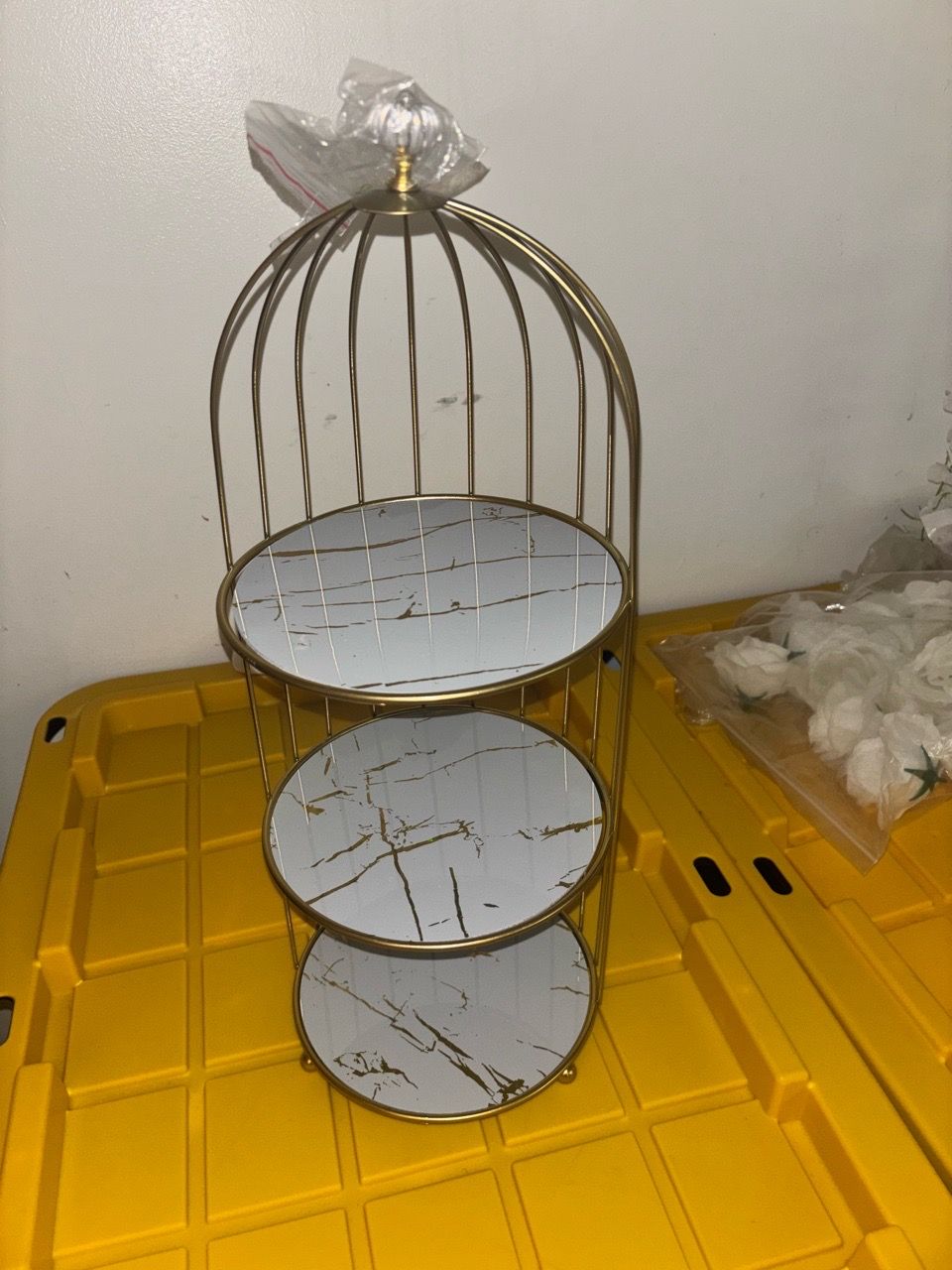 NEW 3-Tier Tabletop Gold Treat Stand
