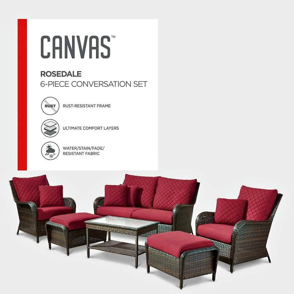 CANVAS Rosedale Outdoor Patio Conversation Set, 6-pc