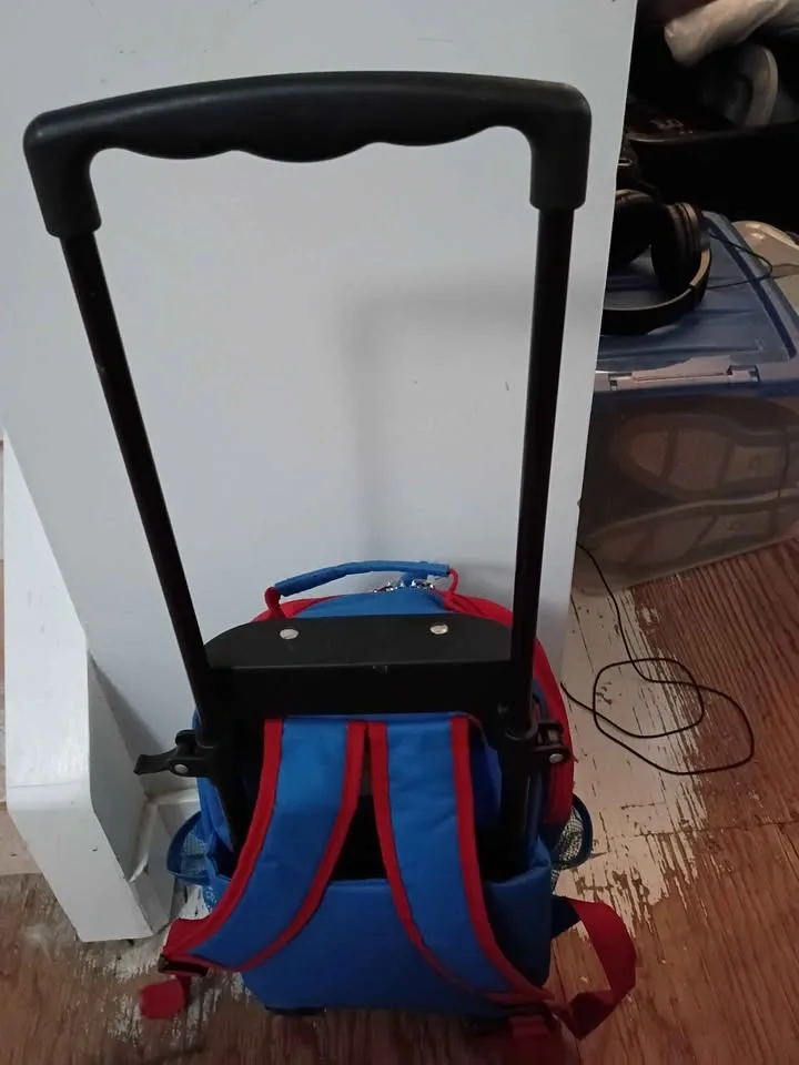 Blue Shark Rolling Backpack for Kids - photo 3
