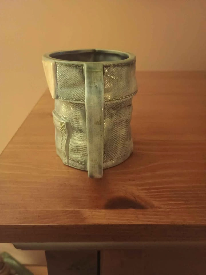 Vintage Denim Jeans Mug Ceramic Textured - photo 5