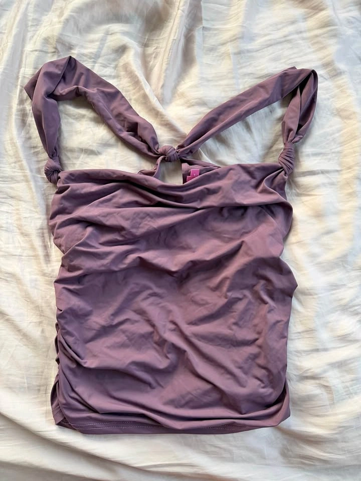 edikted liza purple cowlneck top