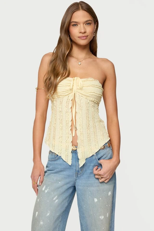 edikted ruffle textured front split top - photo 3