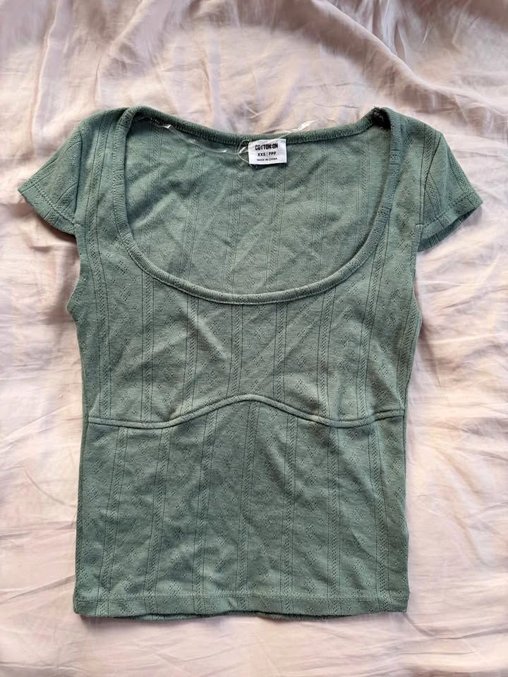 Cotton On Embroidered Green Top