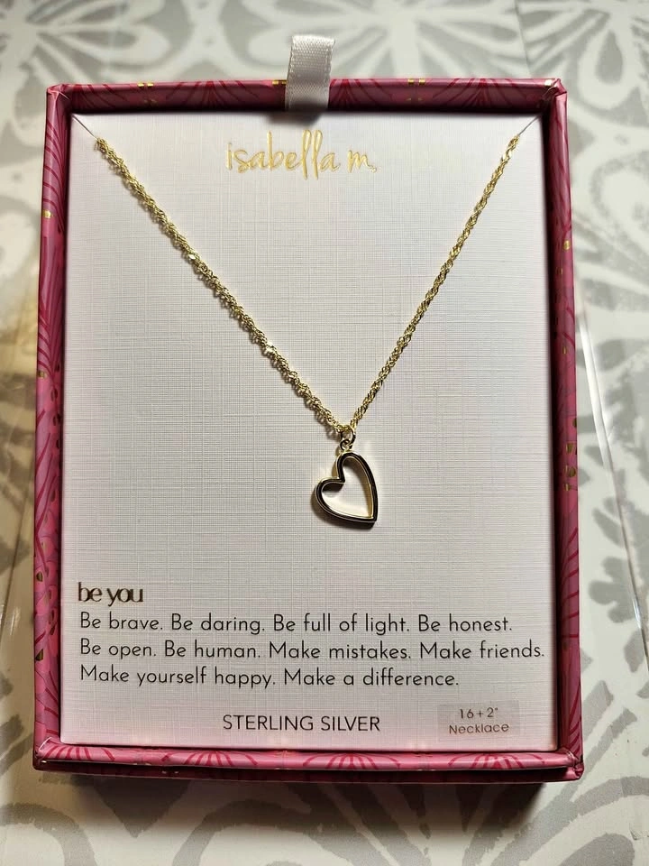 Isabella M Sterling Silver Heart Necklace